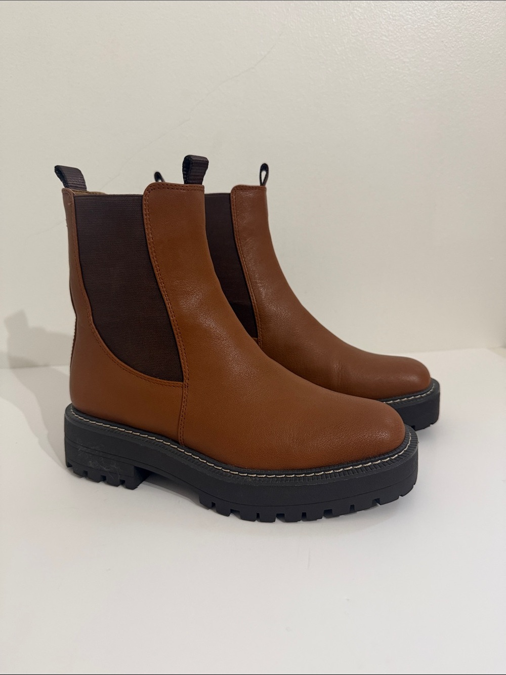 NEW Sam Edelman Laguna Tawny Brown Leather Boots Size 7